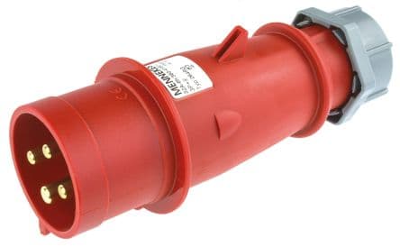 ENCHUFE IND AEREO 3P+T 32A 415V ROJO 6H IP44 264