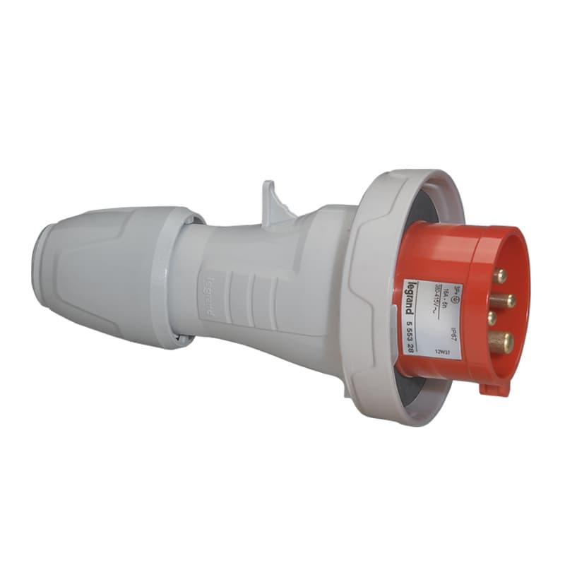 ENCHUFE IND AEREO 3P+T 32A 380/415VAC ROJO 6H IP67 555438