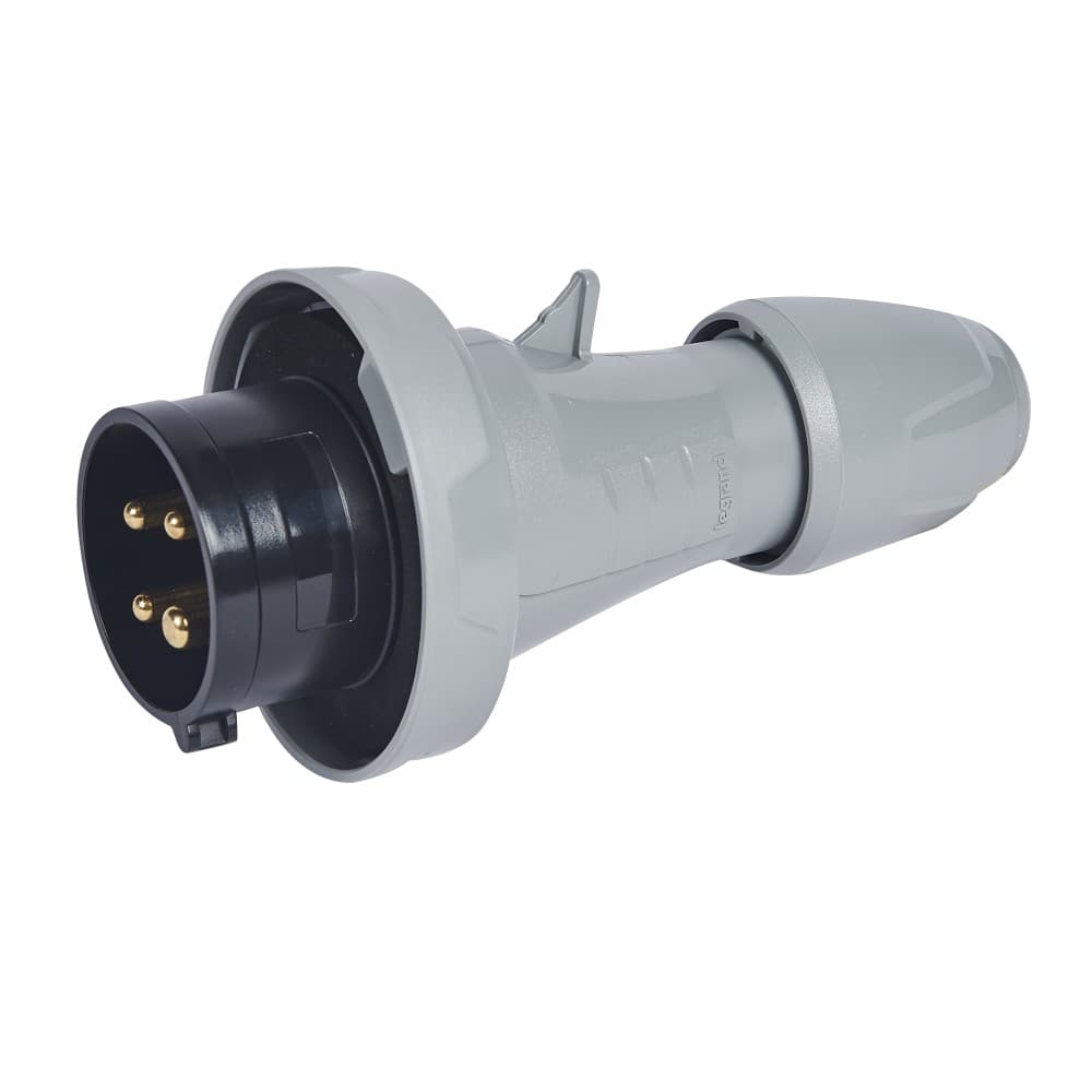 ENCHUFE IND AEREO 3P+T 16A 500V NEGRO 7H IP67 555332