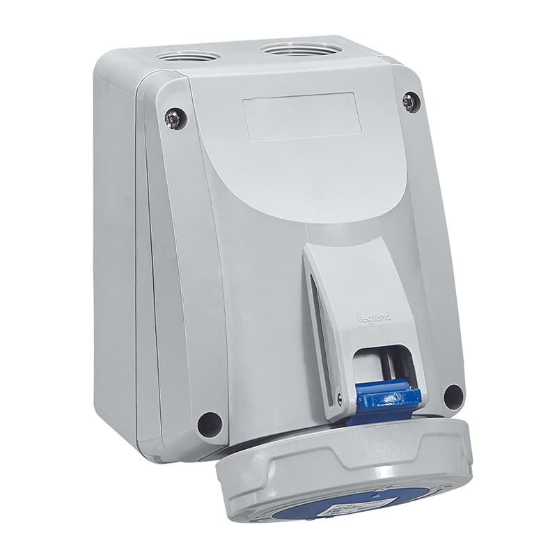 TOMA INDUSTRIAL ADOSABLE 2P+T 16A 250VAC AZUL 6H IP67 555354