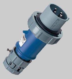 ENCHUFE IND AEREO 3P+T 16A 230V AZUL 9H IP67 3811