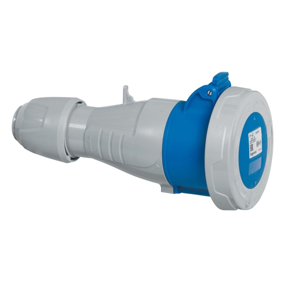 TOMA INDUSTRIAL AEREO 2P+T 32A 250VAC AZUL 6H IP67 555414