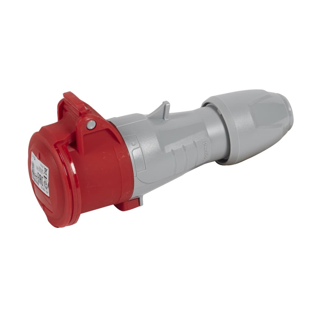 TOMA INDUSTRIAL AEREO 2P+T 16A 380/415VAC ROJO 9H IP44 555107