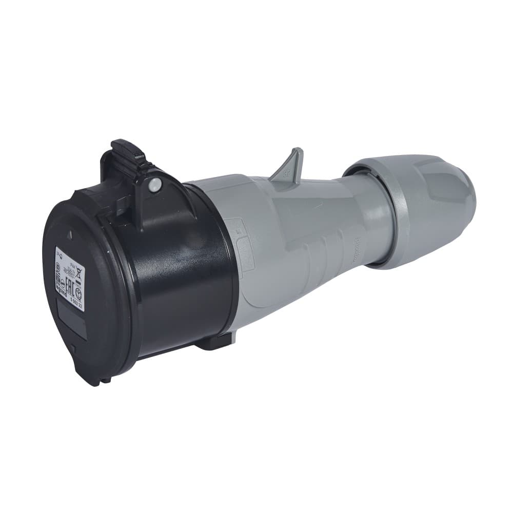 TOMA INDUSTRIAL AEREO 3P+T 32A 500VAC NEGRO 7H IP44 555222