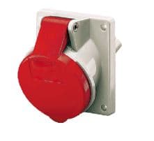 TOMA INDUSTRIAL EMPOTRADO 3P+T 32A 400V ROJO 6H IP44 1496