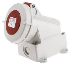 TOMA INDUSTRIAL ADOSABLE 3P+N+T 16A 380/415VAC ROJO 6H IP67 1200