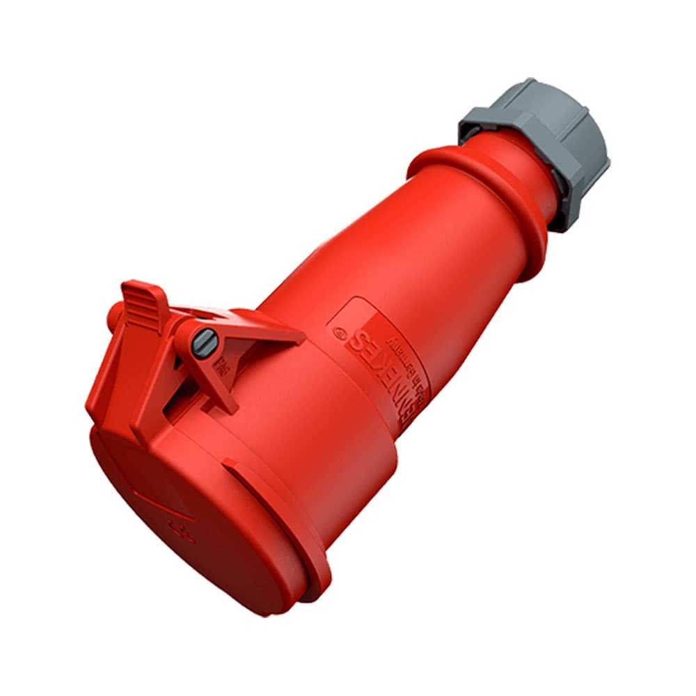 TOMA INDUSTRIAL AEREO 3P+T 16A 380/415 VAC IP44 ROJO 6H 514