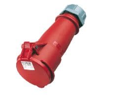 TOMA INDUSTRIAL AEREO 3P+T 32A 400V ROJO 6H IP44 526