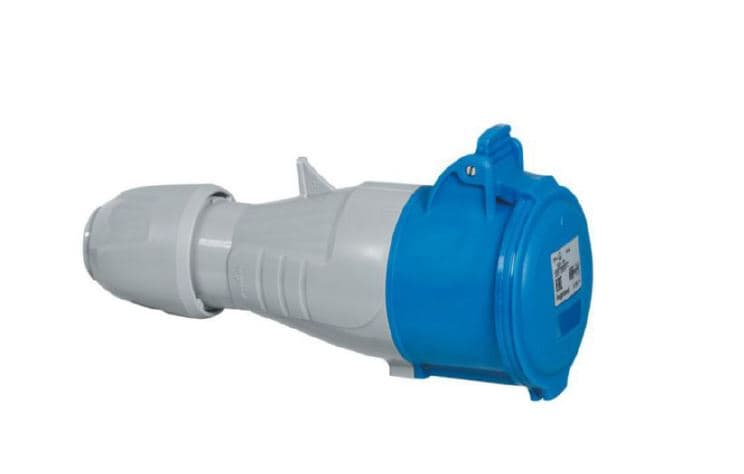 TOMA INDUSTRIAL AEREO 3P+T 32A 250VAC AZUL 9H IP44 555215