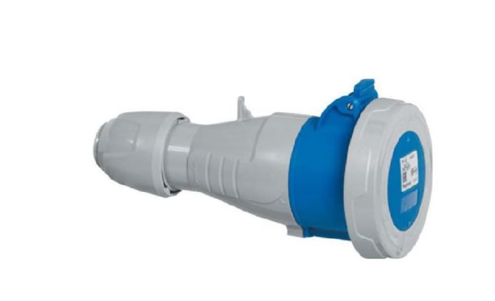 TOMA INDUSTRIAL AEREO 3P+T 32A 250VAC AZUL 9H IP67 555415