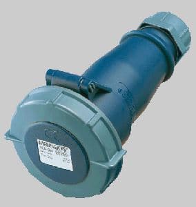 TOMA INDUSTRIAL AEREO 3P+T 32A 230V AZUL 9H IP67 555