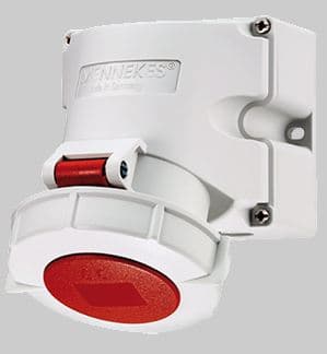 TOMA INDUSTRIAL ADOSABLE 3P+T 16A 400V ROJO 6H IP67 9322