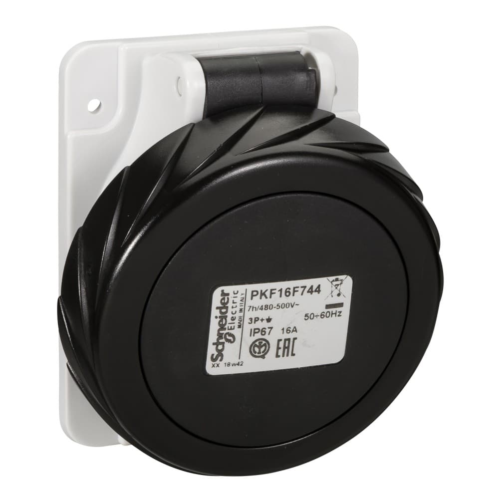 SOCKET PARA PANEL 16 A 3P + T 480-500 VAC BLANCO PKF16F744