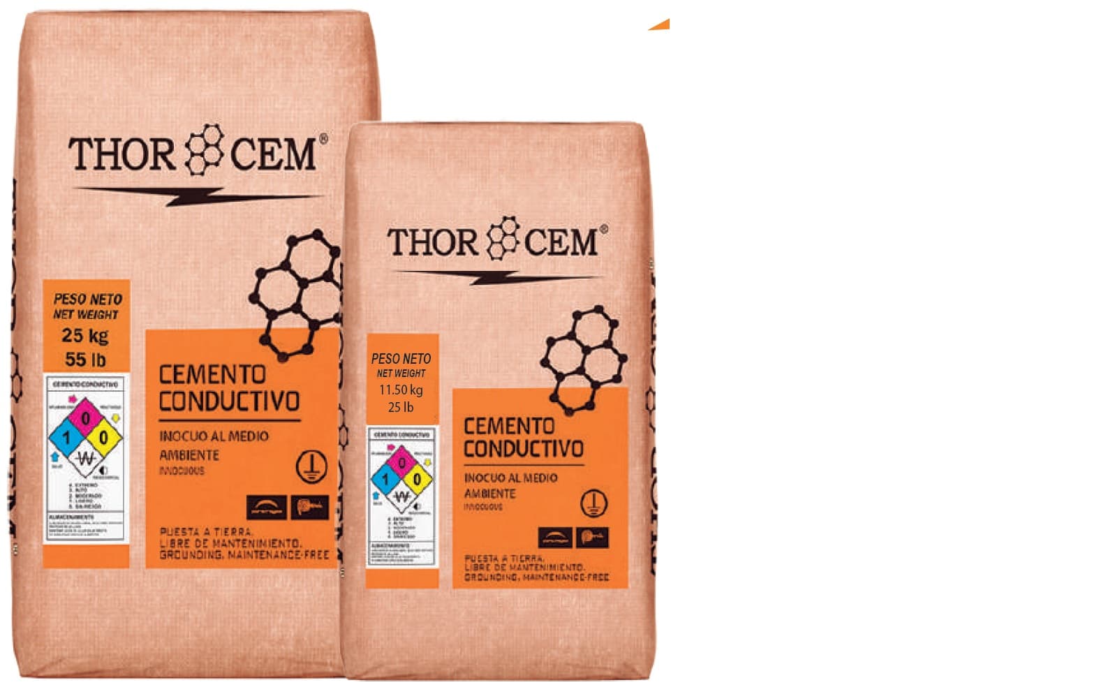 CEMENTO CONDUCTIVO P/PUESTA TIERRA 25KG THOR CEM