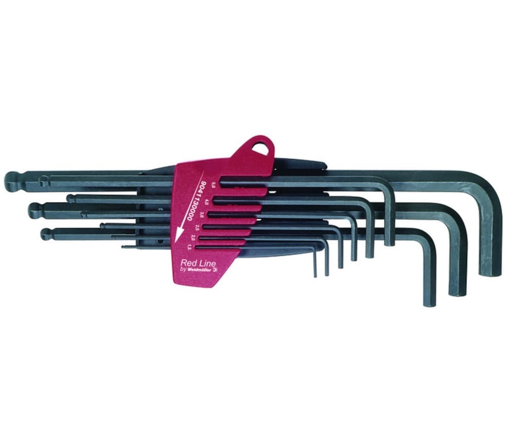 Juego de 9 llaves hexagonales acodadas con cabezal esférico /SKL/WSD-S KK /SW1,5 al