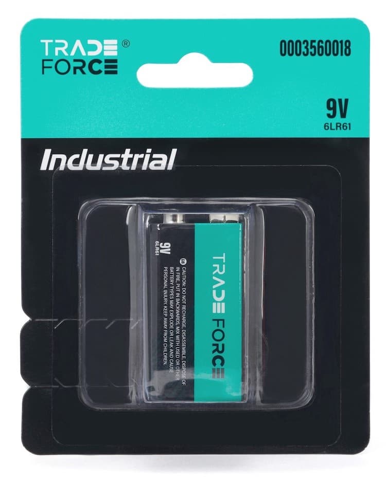 BATERIA ALCALINA 9V P/ARTICULOS ELECTRONICOS TRADEFORCE (CAJAX12)