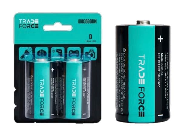 PILA ALCALINA 1.5V TAM D C/2UNID TRADEFORCE
